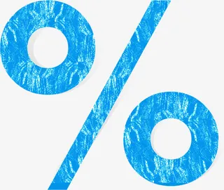 蓝色百分比符号免抠