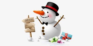 梦幻卡通雪地雪人免抠