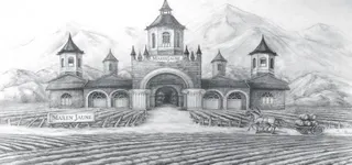 素描红酒庄园免抠