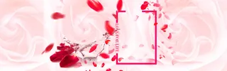 春天花瓣粉色banner背景高清