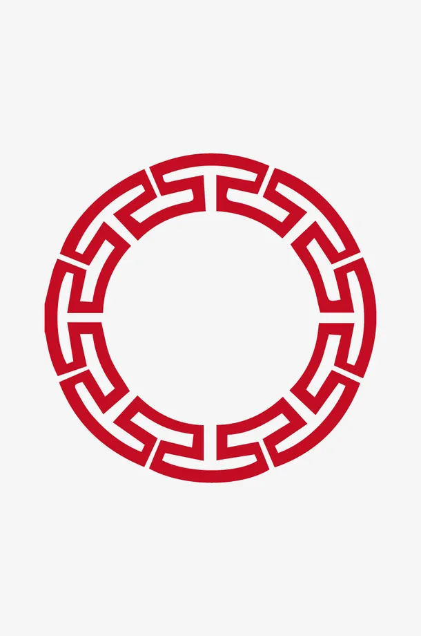 圆形中国风传统元素边框装饰免抠