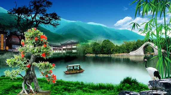 中国人间仙境图免抠