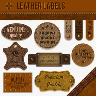 皮质标签创意设计免抠