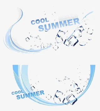 酷爽夏日英文免抠