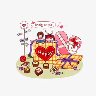 快乐情人节免抠