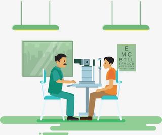 医生给病人测量视力免抠