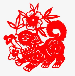 梅花狗剪纸免抠