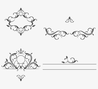 线条花纹矢量免抠