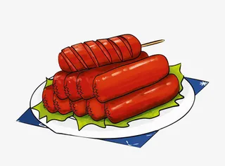 节日餐饮烤肠免抠