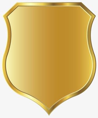 金色盾牌边框免抠