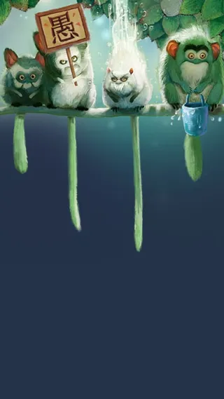 手绘卡通愚人节H5背景高清