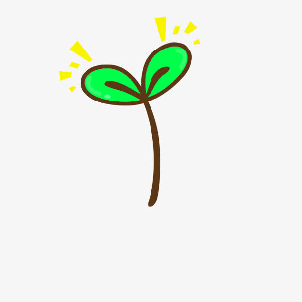头上长草绿叶卡通免抠