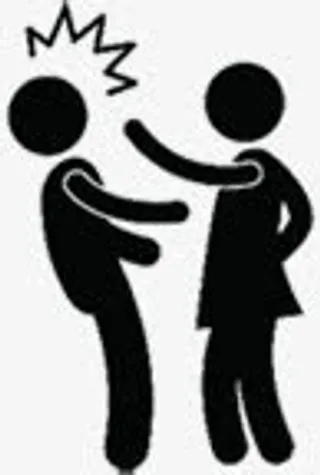 黑色人形图标七夕情人节打人免抠