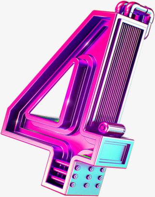 炫酷立体数字4免抠