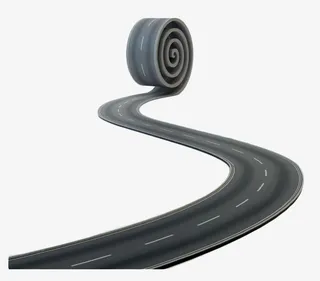 有趣有比较弯曲的马路免抠