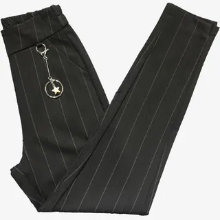 竖条纹休闲打底哈伦裤免抠