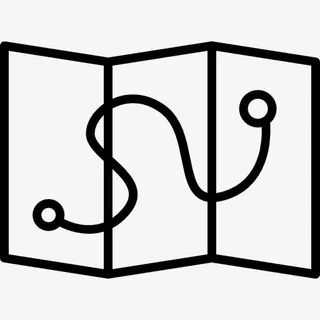 三折地图路线图标免抠