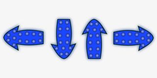 蓝色箭头渐变渐深圆底质感免抠