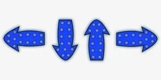 蓝色箭头渐变渐深圆底质感免抠