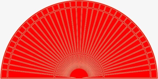 新年红色扇子免抠