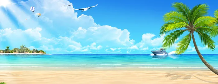 海滩背景banner高清