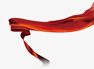 古风中国红绸带免抠