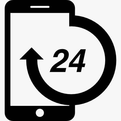 智能手机24小时服务图标免抠