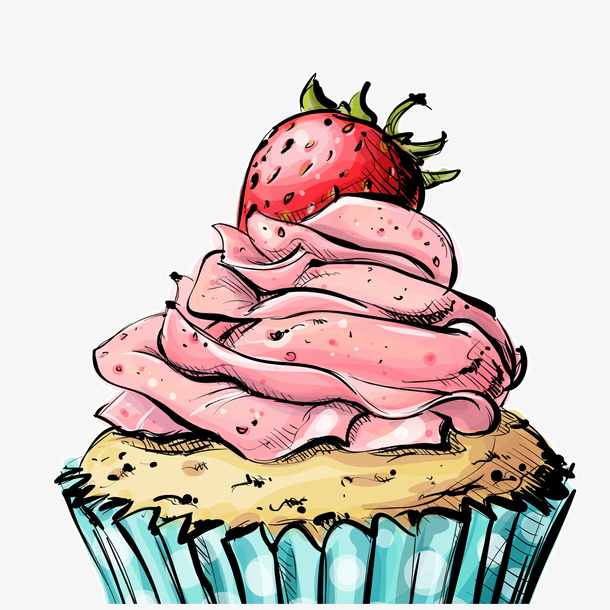 手绘蛋糕矢量图下载免抠