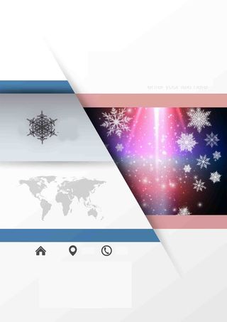 美式矢量三折页企业宣传册公司文化雪花海报高清