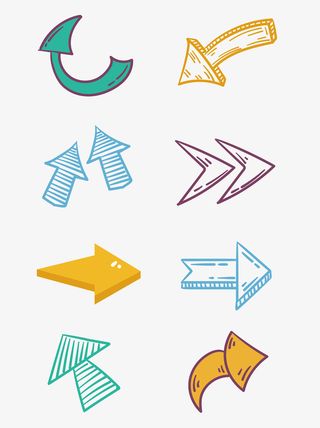 矢量卡通箭头元素免抠