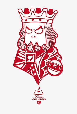 扑克牌Q版红色KING免抠素材免抠