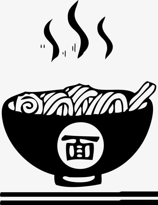 卡通热气腾腾一碗面矢量免抠