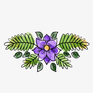 水彩绘紫色花朵矢量图免抠