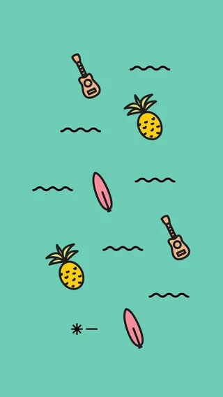 卡通扁平手绘夏日元素背景图高清