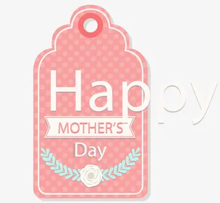 母亲节清新小花标签免抠
