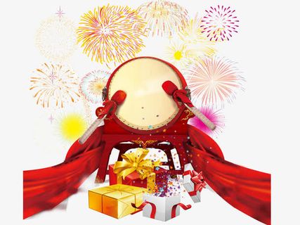 开业烟花打鼓免抠