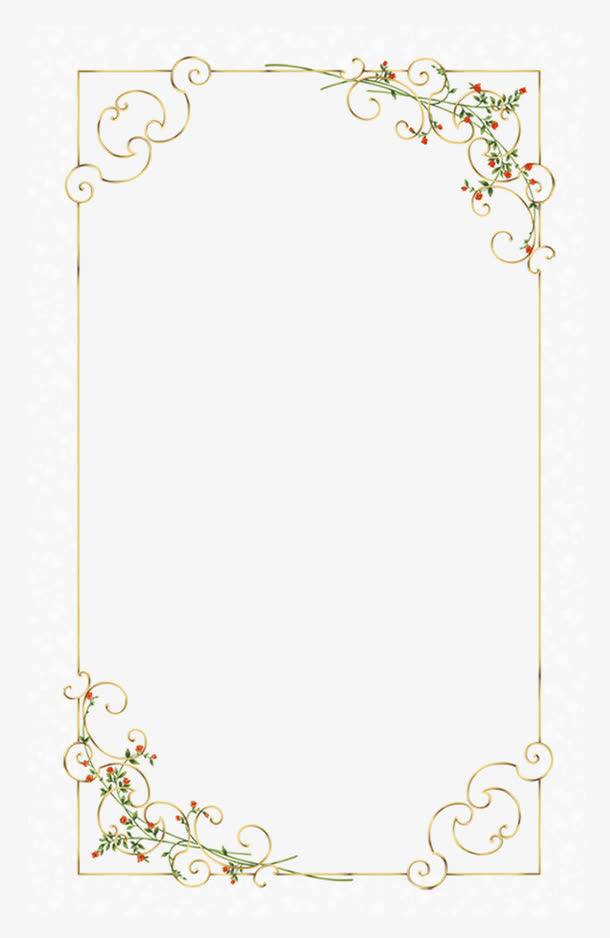 欧美复古花纹边框免抠