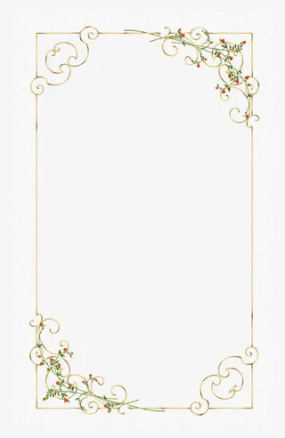 欧美复古花纹边框免抠