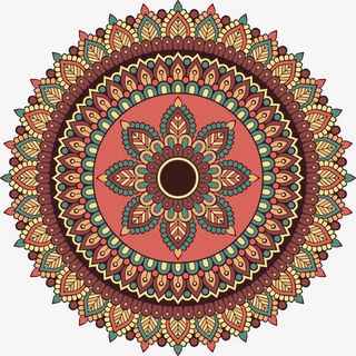 复古圆形花纹免抠