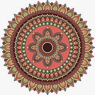 复古圆形花纹免抠