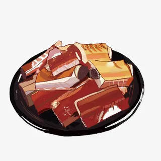 卡通手绘插画腊排骨免抠