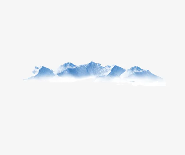 白色雪山免抠