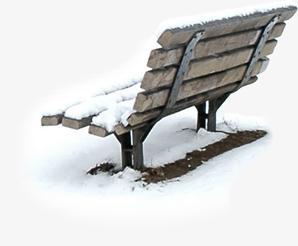 雪里的长凳子免抠