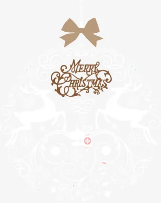 白色圣诞节彩球挂饰免抠