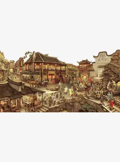 古代街市建筑免抠 古代街市建筑免抠