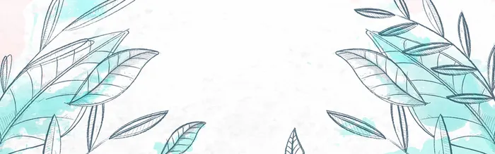 淡蓝色彩绘树叶背景高清