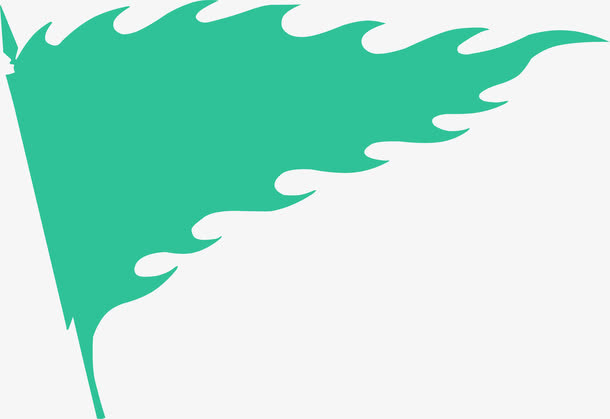 绿色小旗招聘海报免抠