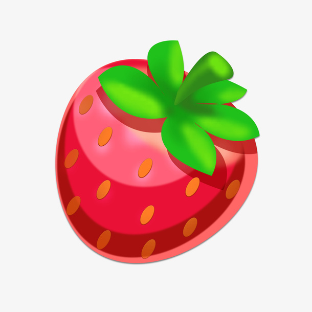 红色草莓元素免抠