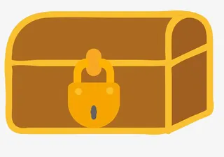 金色宝藏扁平宝箱免抠