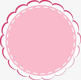 卡通可爱圆形花边边框免抠